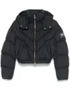 Elisabetta Franchi Cropped Puffer Jacket In Black