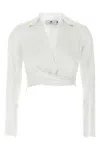 Elisabetta Franchi Cropped Shirt With Button And Collar Detail