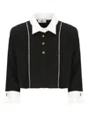 Elisabetta Franchi Cropped Black Shirt With Contrasting Details