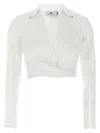 Elisabetta Franchi Cropped Shirt With Button And Collar Detail