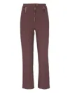 Elisabetta Franchi Straight-leg Crepe Pants With Gold-zip Detailing In Brown