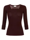 Elisabetta Franchi Cropped Sweater In Burgundy