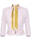 Elisabetta Franchi Crêpe Jacket With Two-tone Scarf In Pink