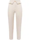 Elisabetta Franchi Ecrù Slim Fit Trouser