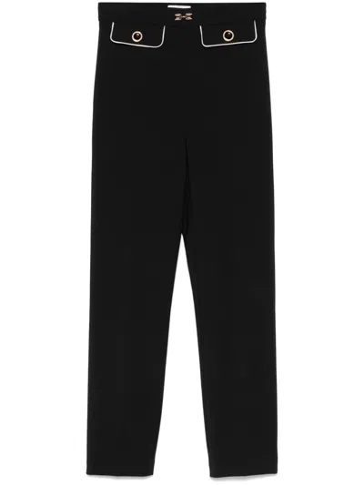 Elisabetta Franchi Cropped Trousers In Black