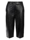 Elisabetta Franchi Tailored Python-effect Imitation Leather Pants In Black