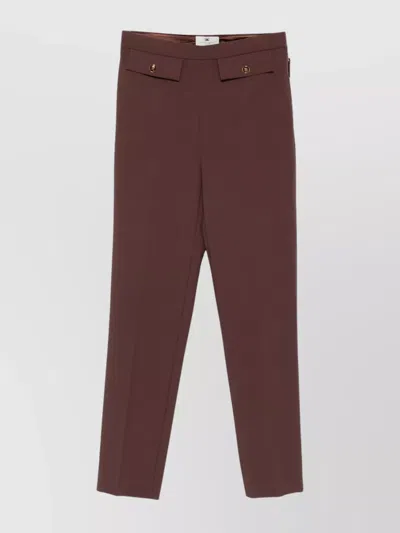 ELISABETTA FRANCHI CROPPED TROUSERS WITH BELT LOOPS AND BUTTONED POCKETS