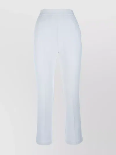 Elisabetta Franchi Cropped Trousers With Gold Button Detail In Blue