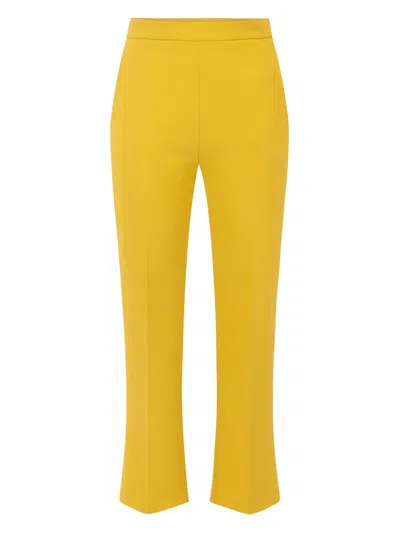 Elisabetta Franchi Cropped Trousers In Yellow