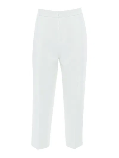 Elisabetta Franchi Cropped White Trousers