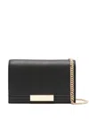 Elisabetta Franchi Mini Gold-plaque Clutch Bag In Black