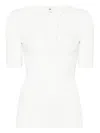 Elisabetta Franchi White Top With Lace-up Detail In White