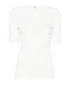 Elisabetta Franchi White Top With Lace-up Detail In White