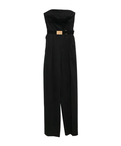 ELISABETTA FRANCHI CROSSOVER-LACES JUMPSUIT