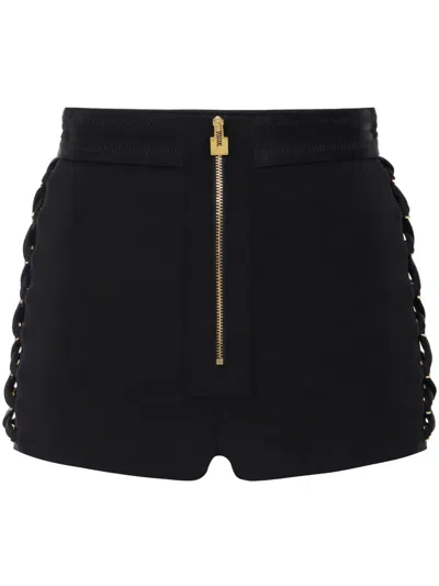 Elisabetta Franchi Crossover Laces Shorts In Black