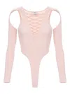 Elisabetta Franchi Crossover Laces Top In Pink