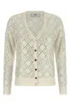Elisabetta Franchi Crystal Cardigan Sweaters And Cardigans White In Neutral