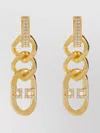 Elisabetta Franchi Crystal Chain Link Earrings Pendant Model