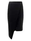 Elisabetta Franchi Viscose And Wool Skirt With Asymmetrical Design In Black