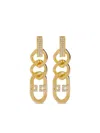 Elisabetta Franchi Crystal-embellished Chain Earrings In Gold