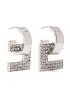 Elisabetta Franchi Crystal-embellished Hoop Earrings In Metallic