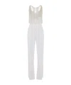 Elisabetta Franchi Crystal-embellished Jumpsuit In White
