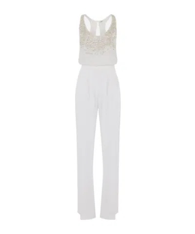ELISABETTA FRANCHI ELISABETTA FRANCHI GEORGETTE CRÊPE EMBELLISHED JUMPSUIT
