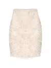Elisabetta Franchi Crystal-embellished Mini Skirt In Neutral