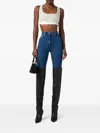 Elisabetta Franchi Crystal Embroidered Racerback Top In Neutral