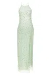 Elisabetta Franchi Embellished Halter Neckline Floor-length Dress In Green