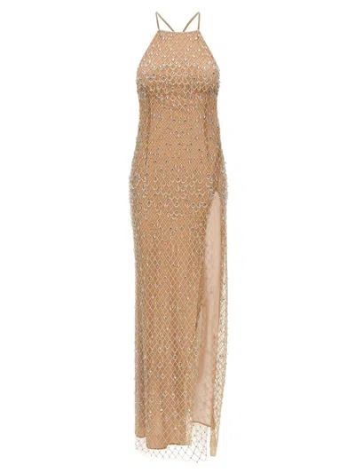 Elisabetta Franchi Pink Crystal Red Carpet Dress