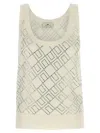 Elisabetta Franchi Crystal-embellished Merino Tank Top In Multi