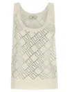 Elisabetta Franchi Crystal-embellished Merino Tank Top In Multi