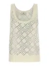 Elisabetta Franchi Crystal-embellished Merino Tank Top In White