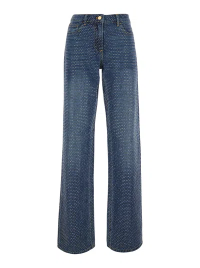 Elisabetta Franchi Crystal-embellished Jeans In Blue