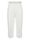 Elisabetta Franchi Cuffed Cropped Trousers In White