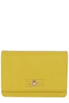 Elisabetta Franchi Groumette Chain Small Shoulder Bag In Yellow