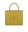 Elisabetta Franchi Women's Small Tote With Contrast Stitching In Yellow