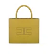 Elisabetta Franchi Women's Small Tote With Contrast Stitching In Yellow