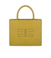 Elisabetta Franchi Women's Small Tote With Contrast Stitching In Yellow