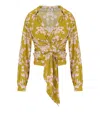 Elisabetta Franchi Curry Quarzo Floral Shirt In Yellow