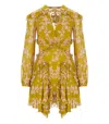 Elisabetta Franchi Curry Quarzo Mini Dress With Ruches In Yellow
