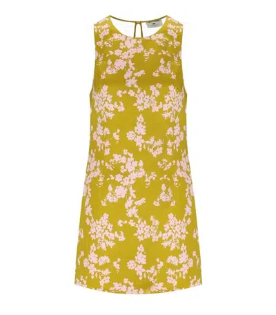 ELISABETTA FRANCHI ELISABETTA FRANCHI PRINTED DUCHESSE AND TULLE DRESS