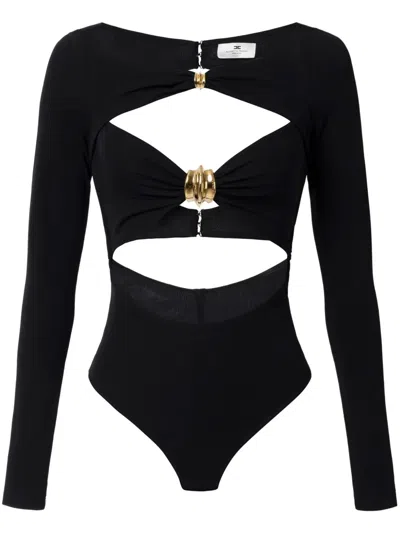 Elisabetta Franchi Cut-out Bodysuit In Black