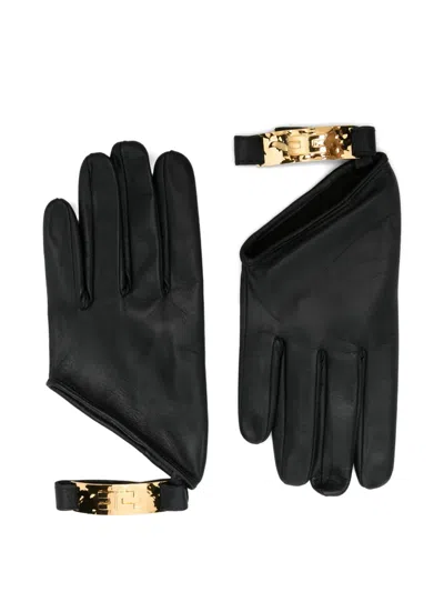 Elisabetta Franchi Cut-out Buckle Gloves In Black
