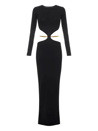 Elisabetta Franchi Cut-out Chain Maxi Dress In Black