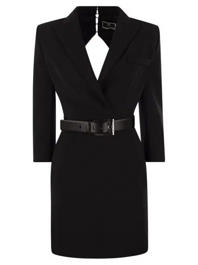 Elisabetta Franchi Cut Out Coat Dress In Black
