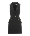 Elisabetta Franchi Sleeveless V Neck Dress With Decorative Studs In Black