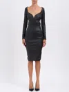 Elisabetta Franchi Cut-out Dress With Jewel Hooks In Black