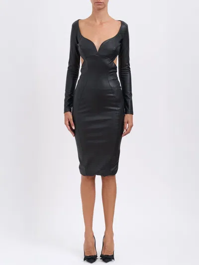 ELISABETTA FRANCHI ELISABETTA FRANCHI CUT-OUT DRESS WITH JEWEL HOOKS